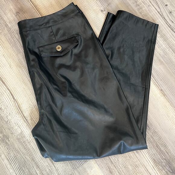BlankNYC Pleated Black Faux Leather Pants - size 31 - Picture 8 of 8